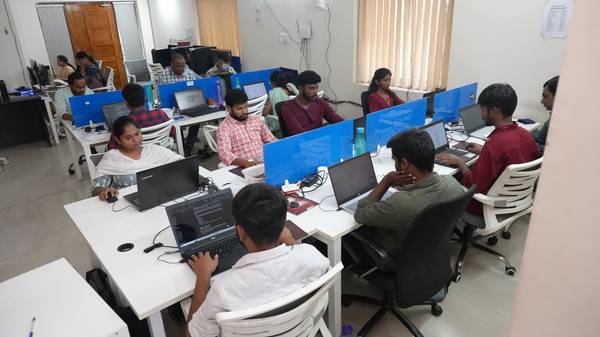 Digital marketing team at Emblix Solutions office Hyderabad